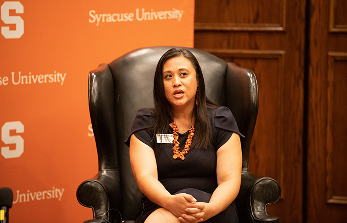 Mary Grace Almandrez, Syracuse University's Vice President for Diversity and Inclusion